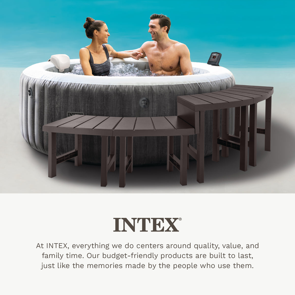 Intex 28515E Set of 4 PureSpa Benches, Accessories Compatible w/ 4 Person Spas