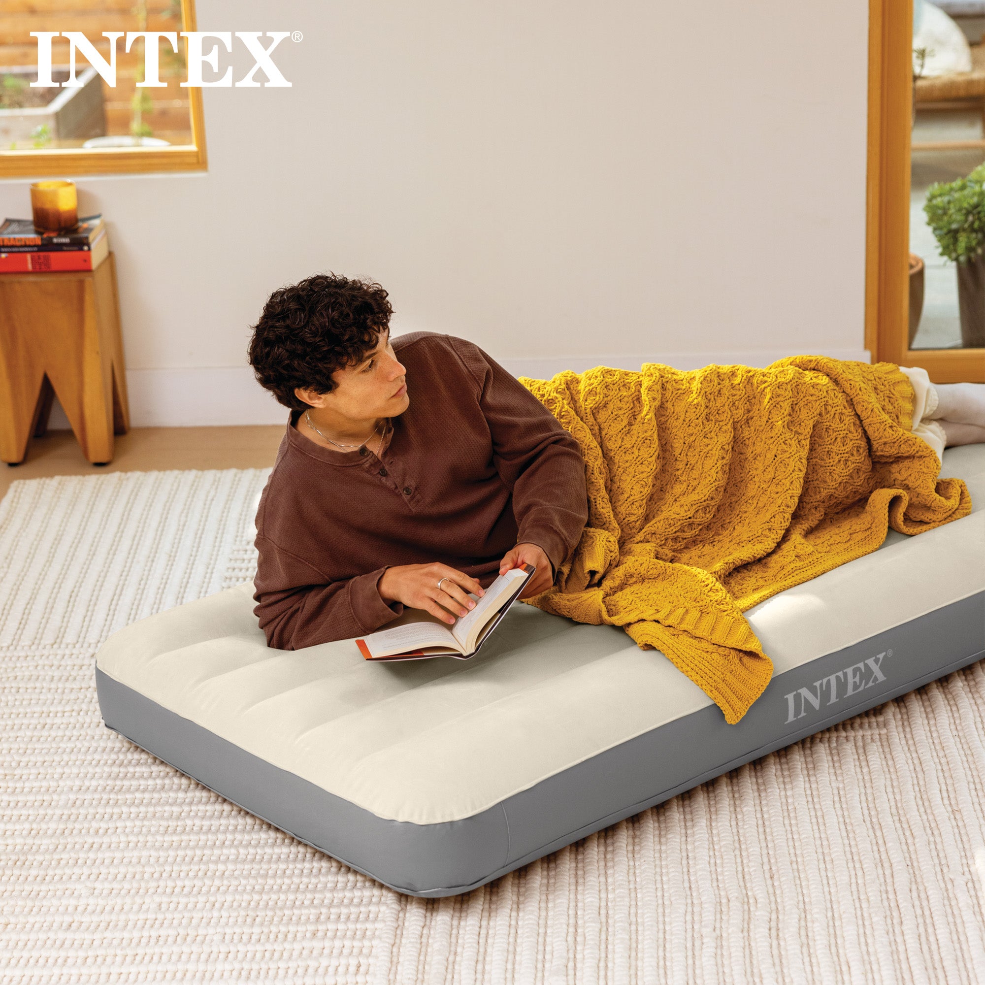 Intex 64102E Dura-Beam Standard Series Single Height Inflatable Airbed, Full