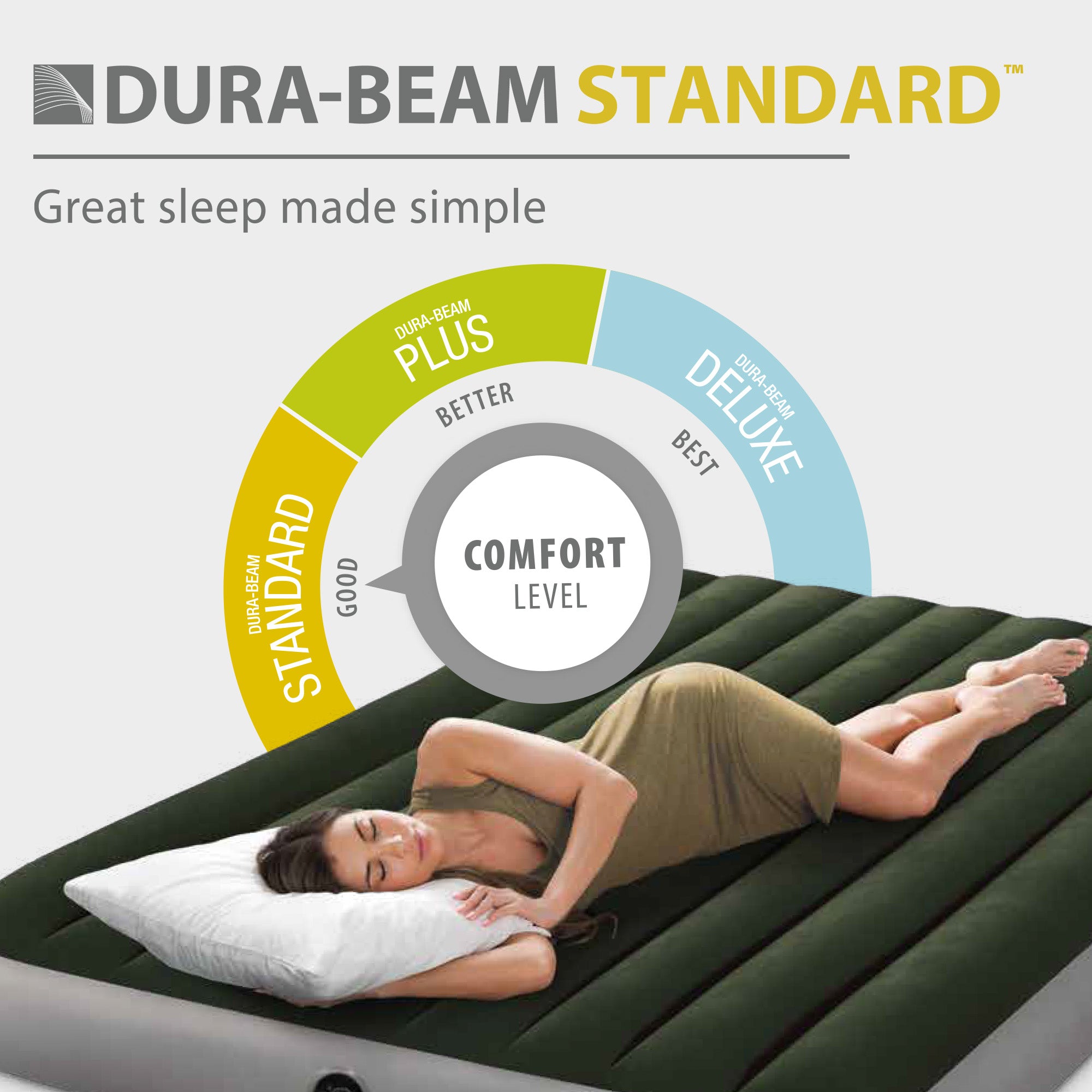 Intex 64109E Dura-Beam Standard Series Prestige Downy Inflatable Airbed, Queen - VMInnovations