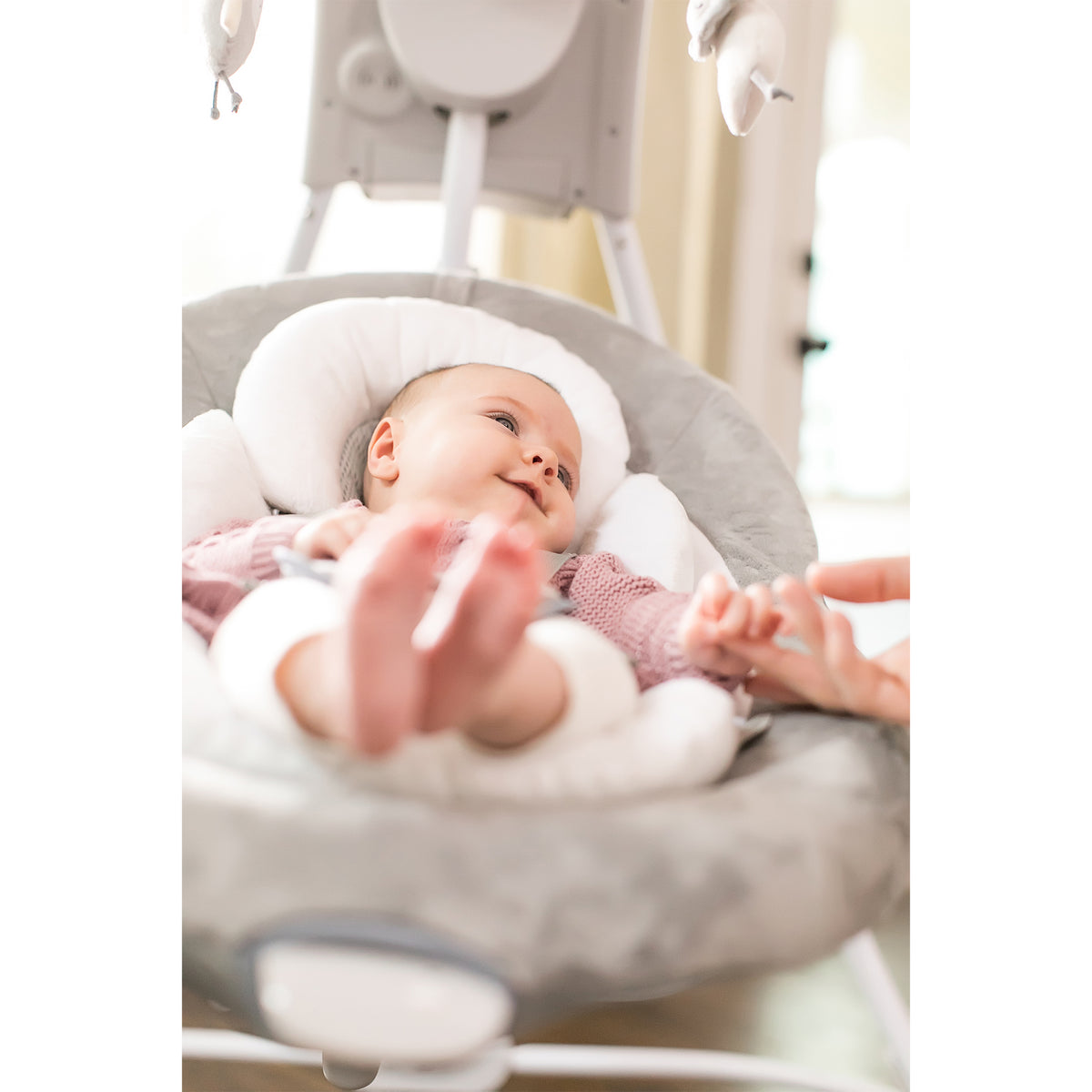 Ingenuity DreamComfort InLighten 6 Speed Baby Cradling Swing Music Chair, Braden - VMInnovations
