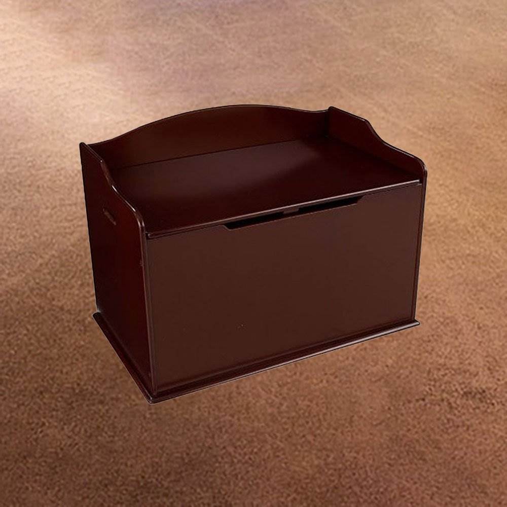 KidKraft Austin Wooden Toy Organizer Storage Chest Box and Sitting Bench, Cherry