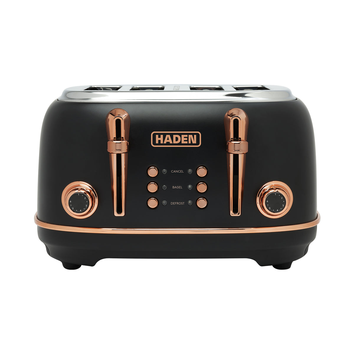 Haden Heritage 4 Slice Toaster & Dorset 1.7L Electric Water Kettle, Black/Copper