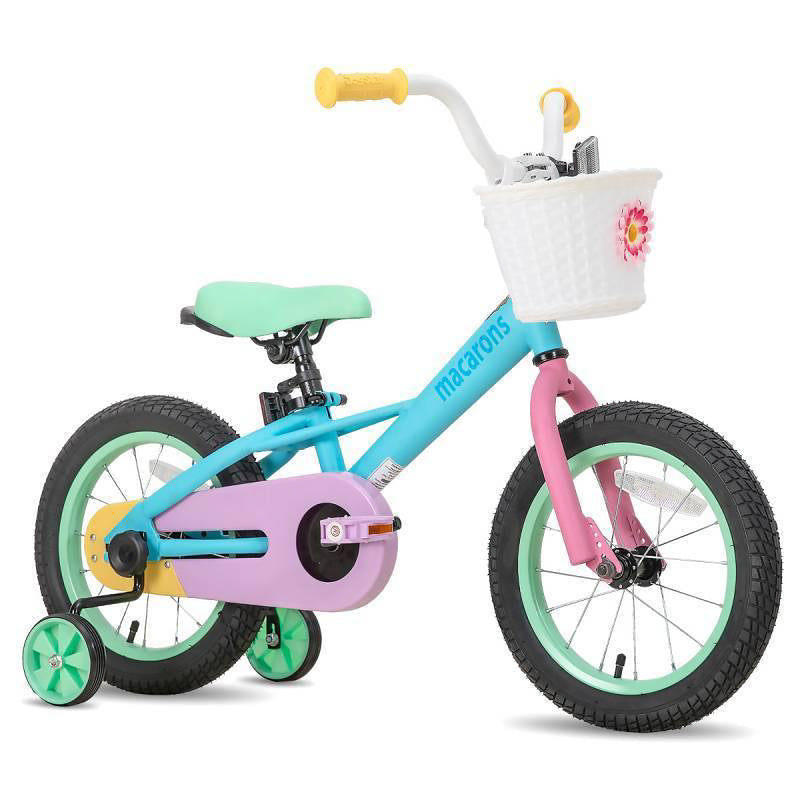 Macarons Kids Bike for Girls Ages 4-7 with Training Wheels, 16" (Open Box)