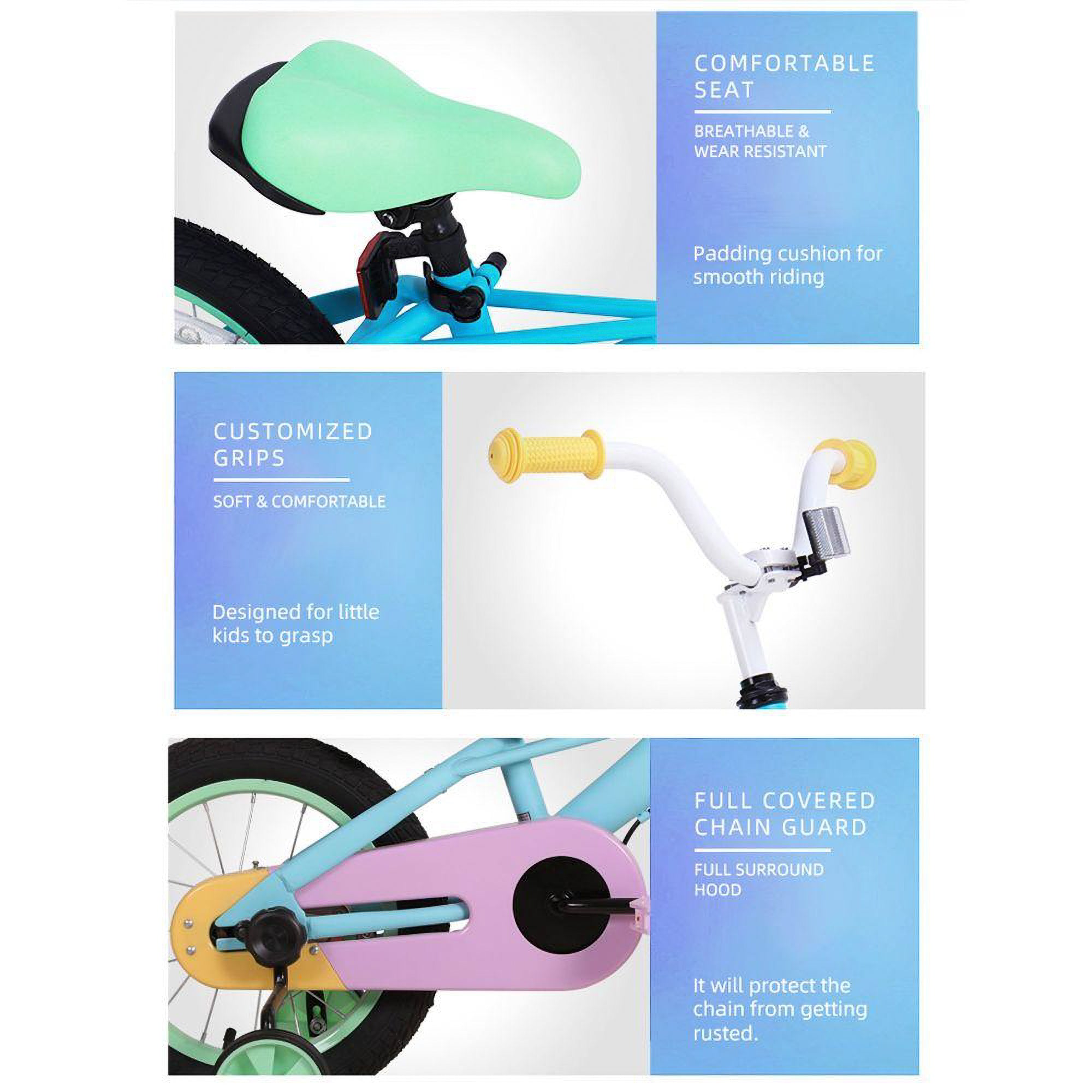 JOYSTAR Macarons Kids Bike for Girls Ages 4-7 with Training Wheels, 16" (Used) - VMInnovations