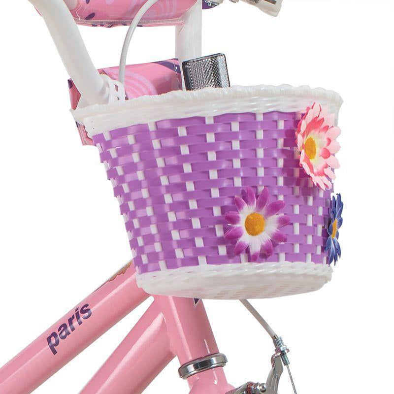JOYSTAR Paris Kids Bike for Girls 3-5 w/Training Wheels, 14", Pink (Open Box)