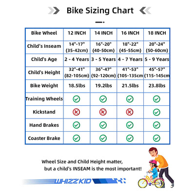 JOYSTAR Whizz Kids Bike for Boys & Girls Ages 5-9 with Kickstand, 18", Blue