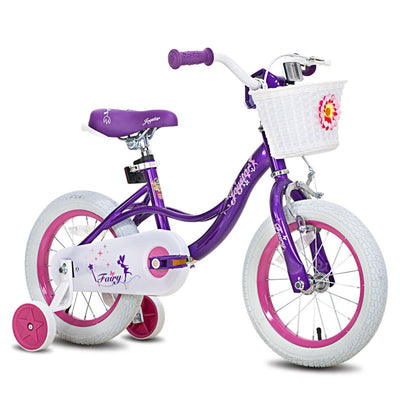 Joystar Fairy 18 Inch Kids Bike with Training Wheels for Ages 5 to 9, Purple