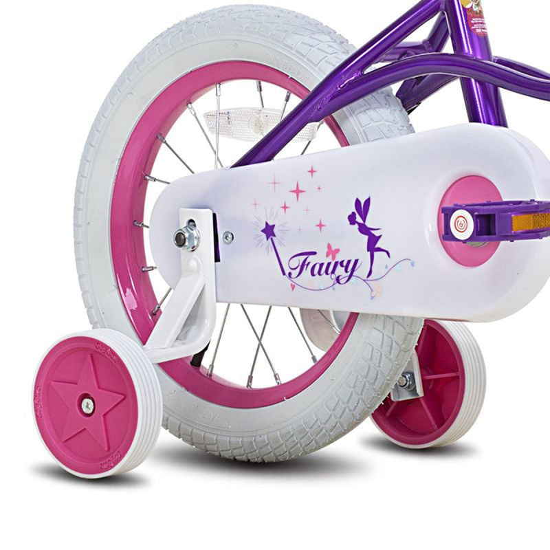 Joystar Fairy 18 Inch Kids Bike with Training Wheels for Ages 5 to 9, Purple