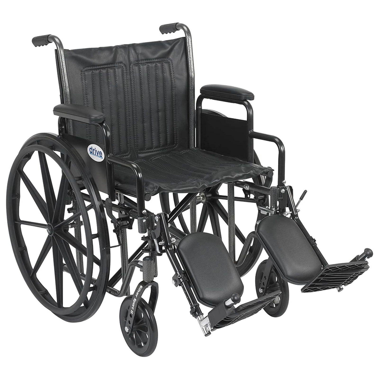 Drive Medical SSP220DDA-ELR Silver Sport 2 Wheelchair with 20 Inch Wide Seat - VMInnovations