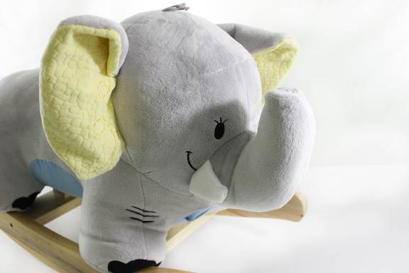 KidKraft Gray Elephant Kids Plush Musical Rocker Chair