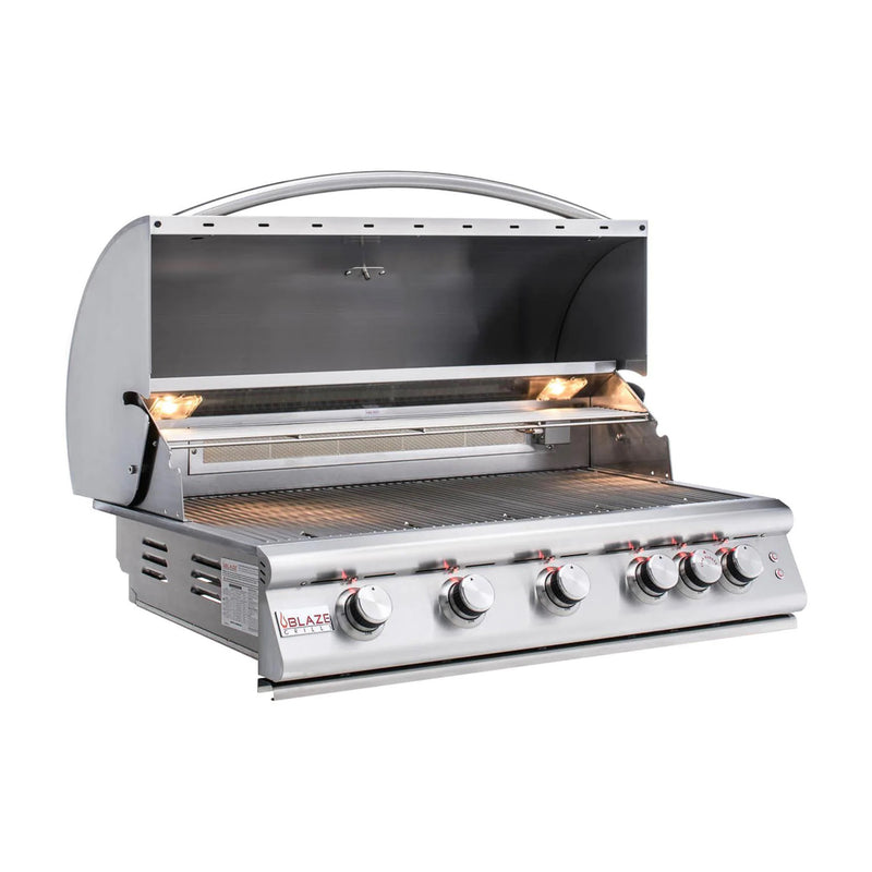 Blaze Grills 40" Outdoor Built In 5 Burner Natural Gas Grill with Rear Infrared
