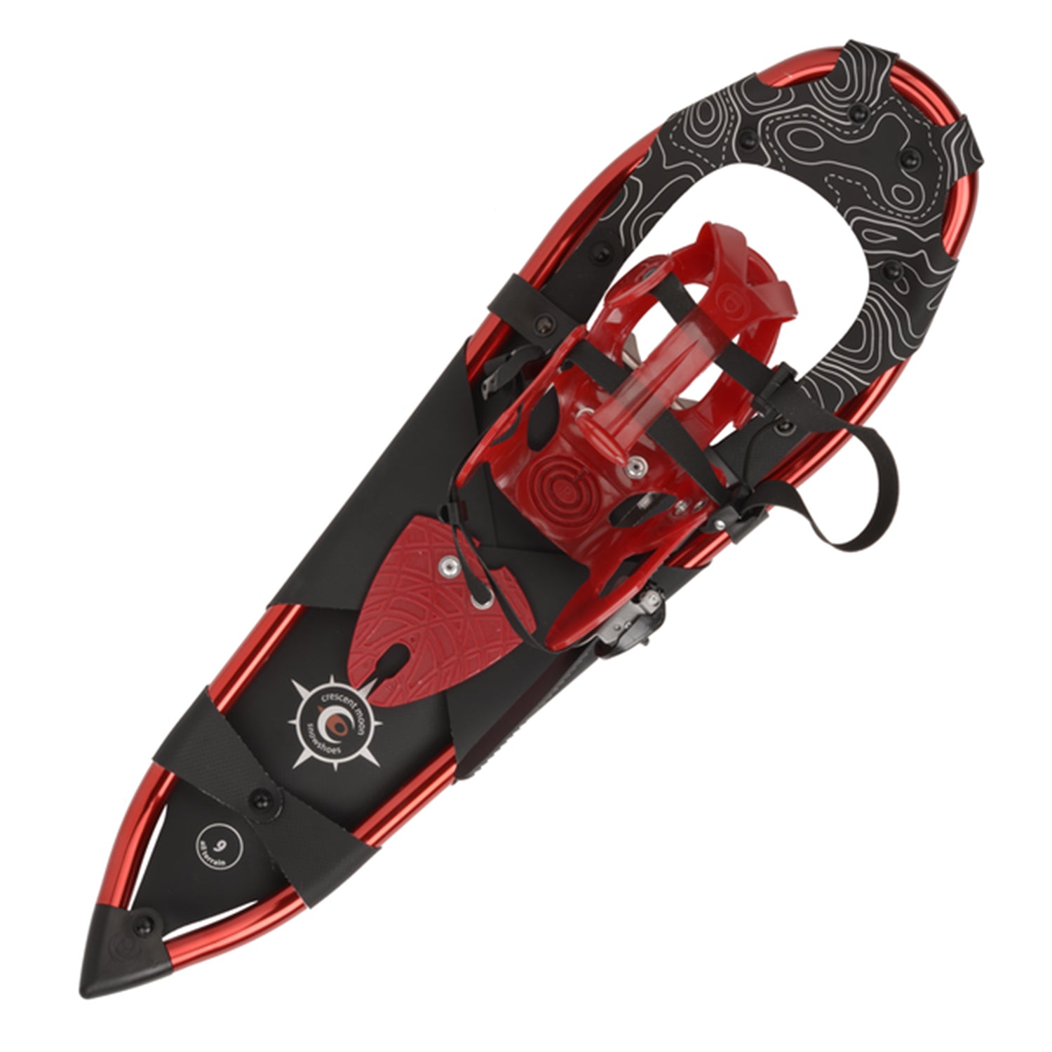 Crescent Moon Athletic All Terrain Recreational Snowshoes for Adults, Gold 9 Red - VMInnovations