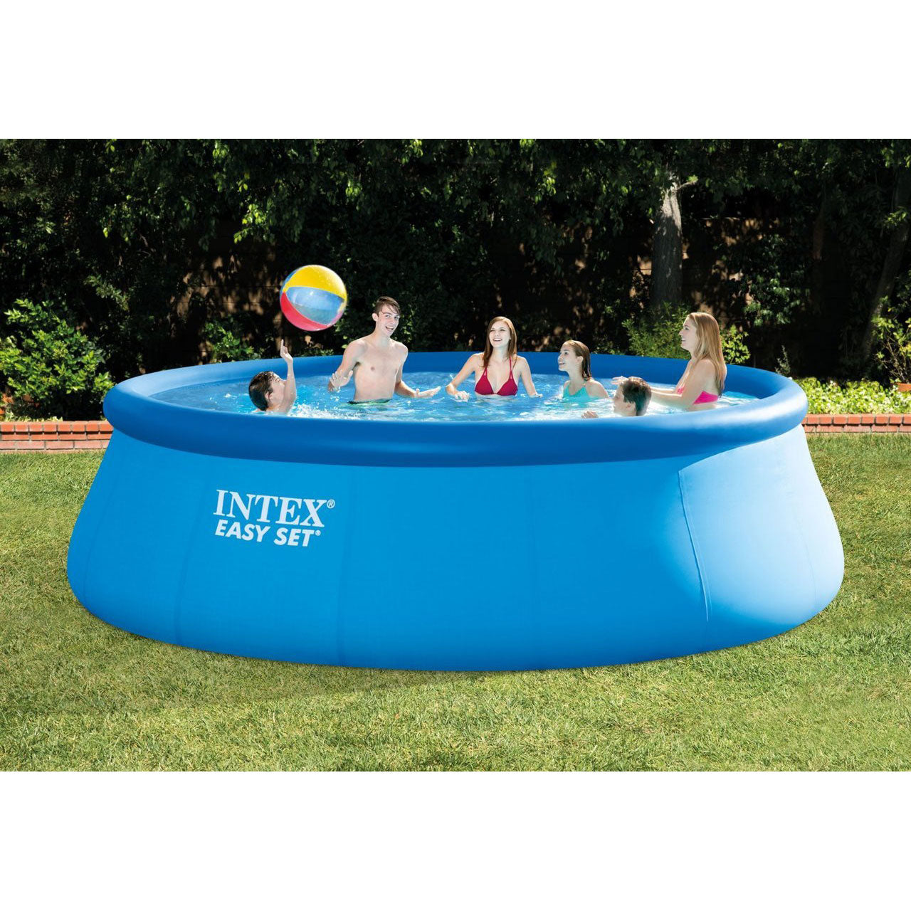 Intex 15ft x 48in Easy Set Blow Up Swimming Pool Kit & Filter Pump & Skooba Vac