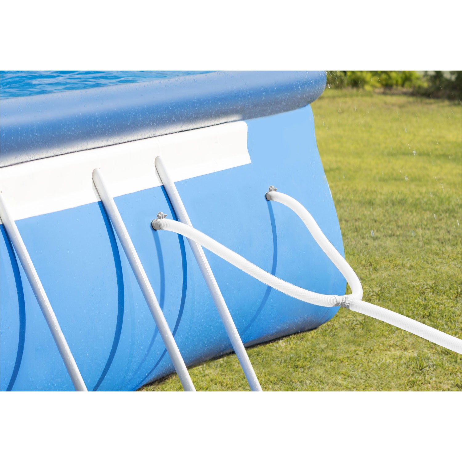 Intex 20' x 12' x 48" Oval Frame Above Ground Pool Set Pump & Ladder (Open Box)