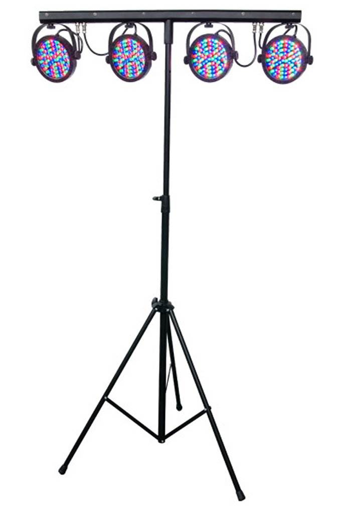 (2) Chauvet DJ MINI-4BAR LED Mobile Stage Wash Light Systems w/Footswitch & Bag