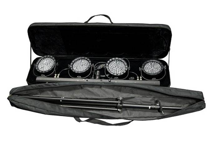 (2) Chauvet DJ MINI-4BAR LED Mobile Stage Wash Light Systems w/Footswitch & Bag