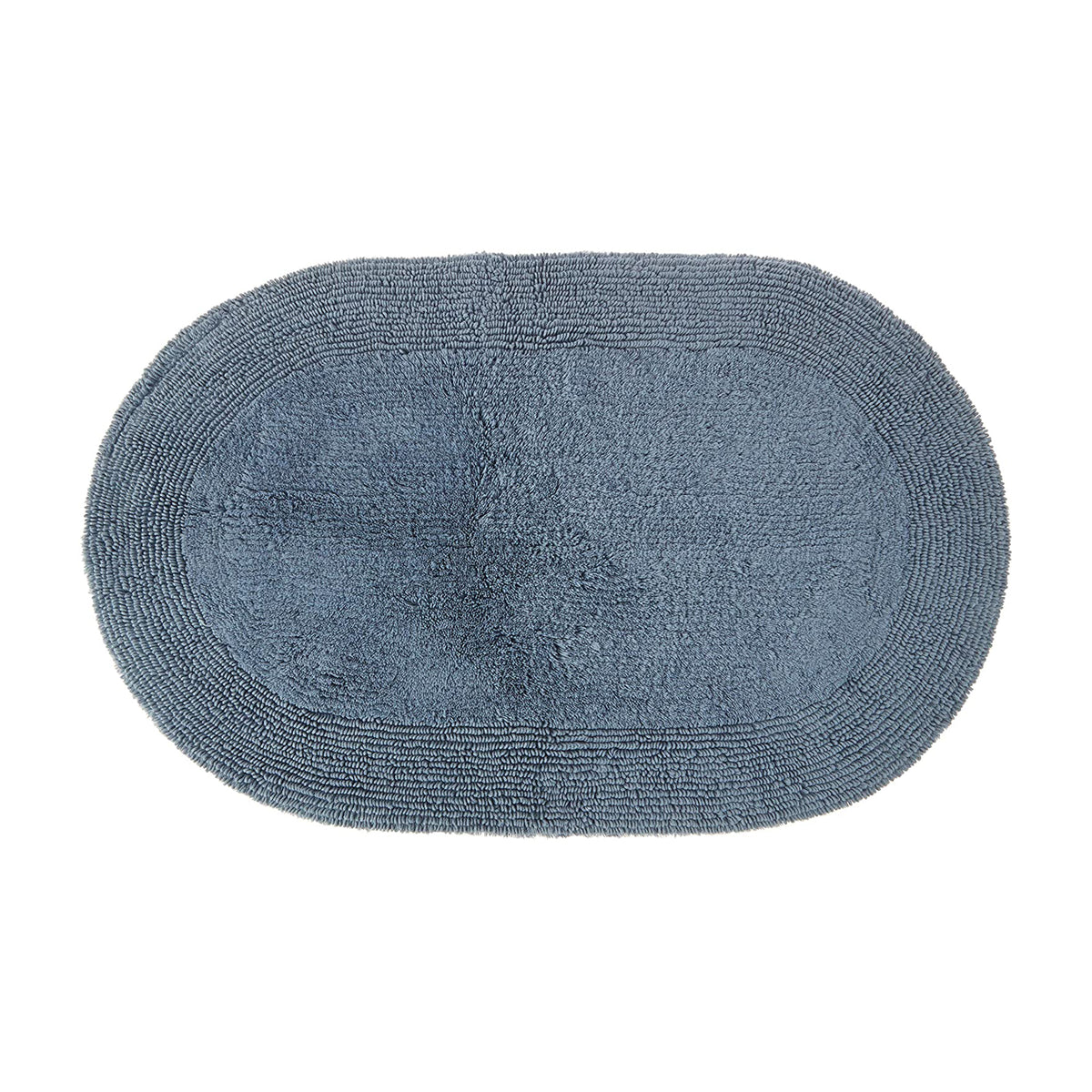 Grund Puro Organic Cotton 34 x 21 Inch Oval Luxury Bath Rug, Sea Blue (Used)