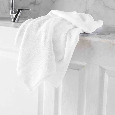 Grund Pinehurst Series Organic Cotton 16 x 30 Inch Hand Towels, Set of 2, White