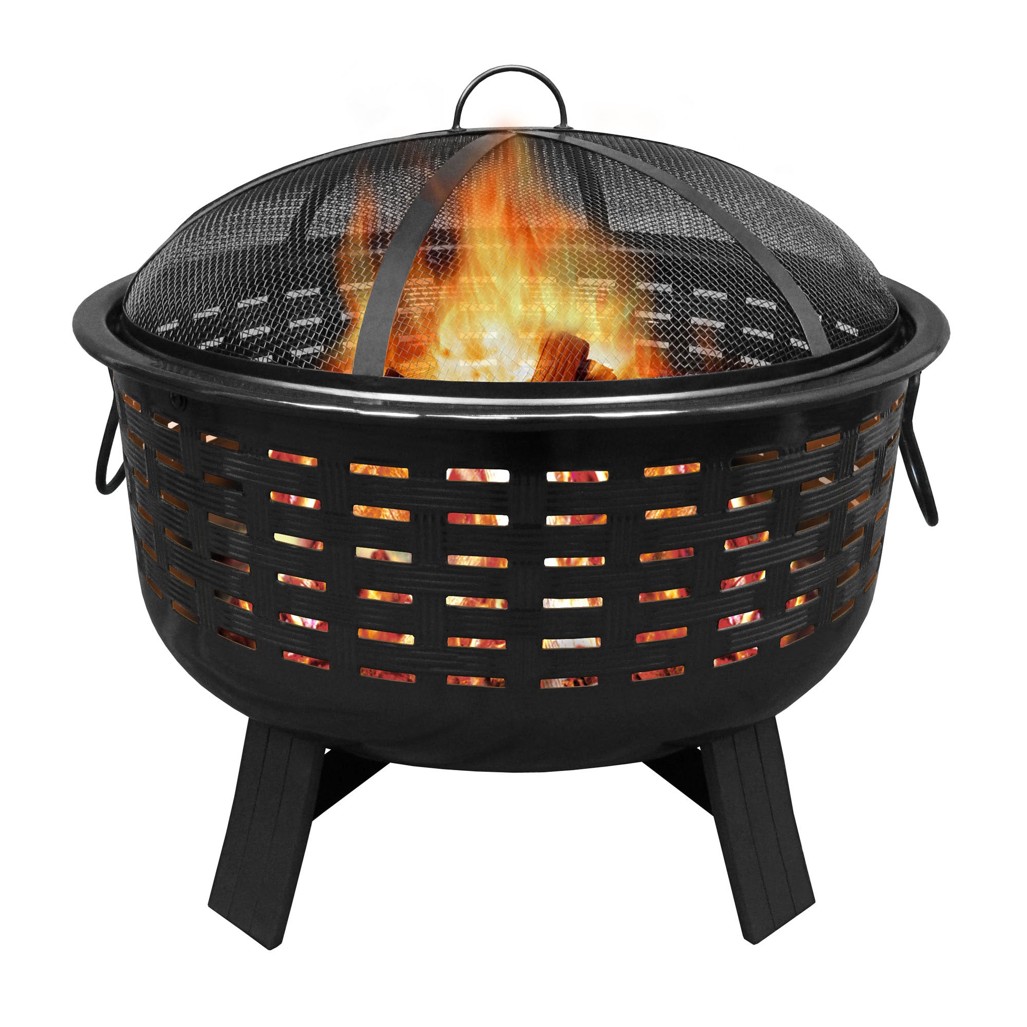 Landmann Fireglow 28 Inch Open Weave Patio Wood Burning Fire Pit (Damaged)