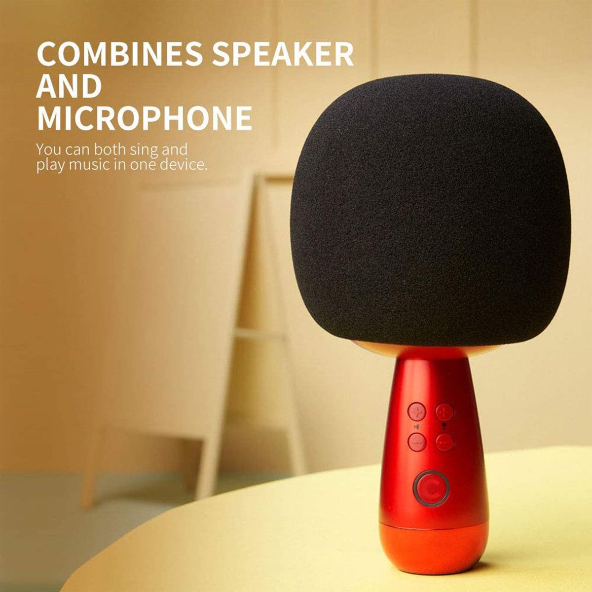 CALF G2 Bluetooth Wireless Portable Handheld Karaoke Microphone & Speaker, Black (Refurbished)