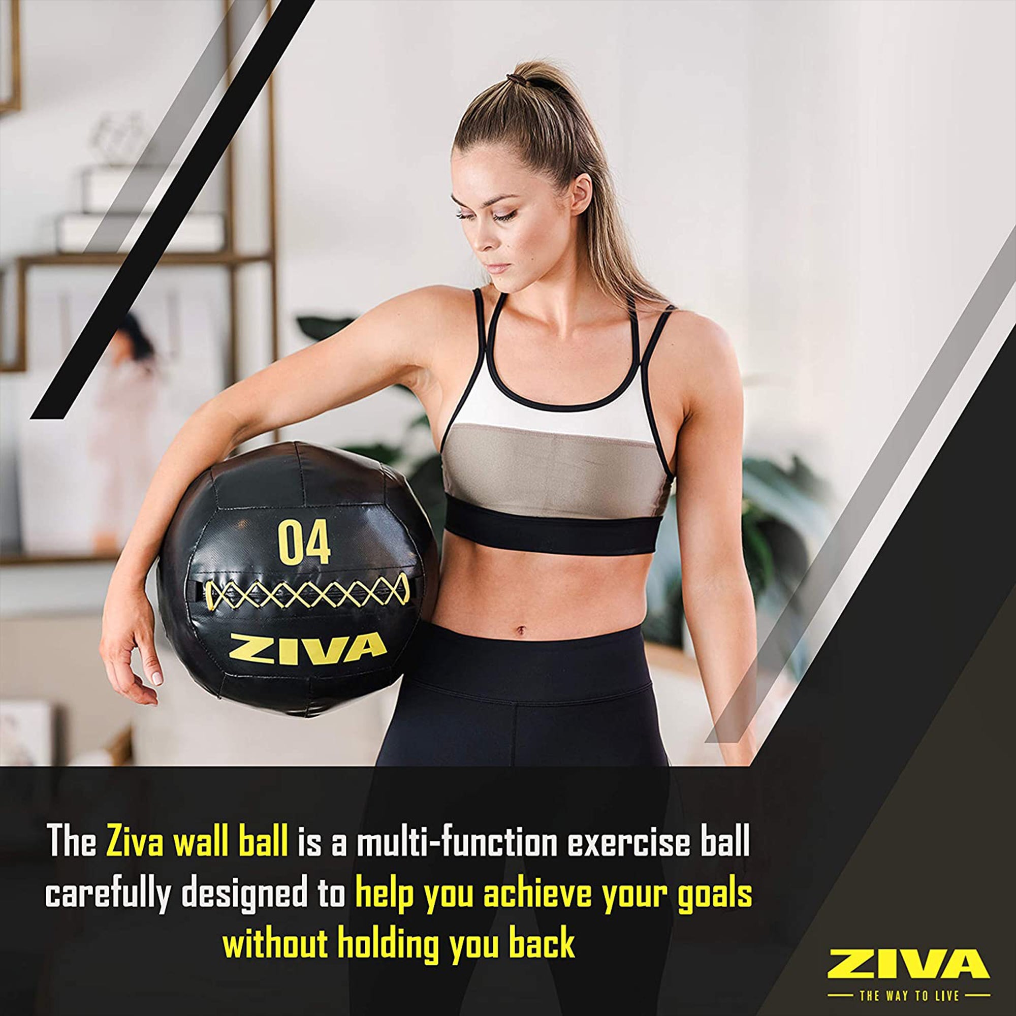 ZIVA Commercial Grade 13.7" Soft High Performance Training Wall Ball, 10 Pounds