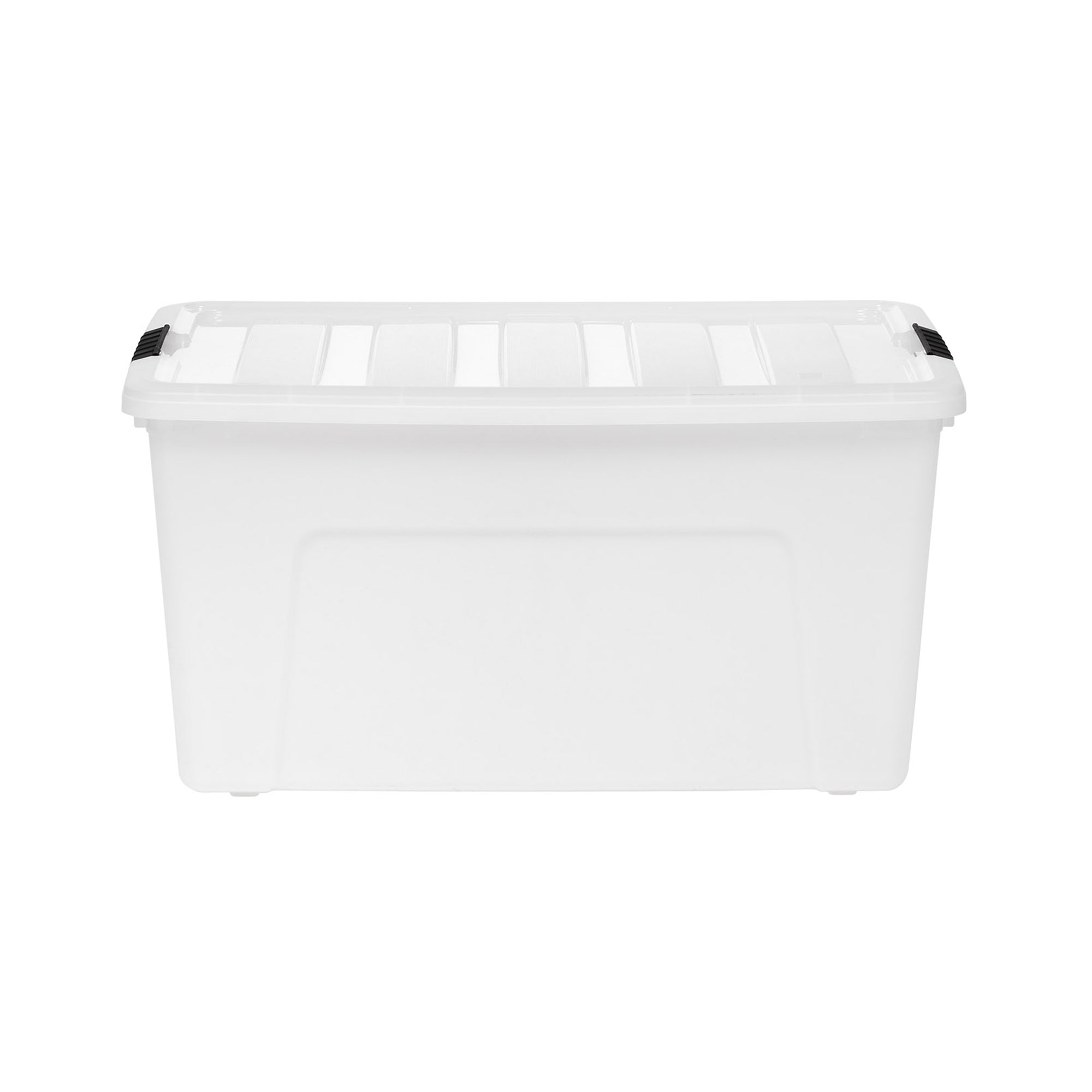 IRIS USA 70 Quart Stack and Pull Clear Nesting Latching Storage Container Tote