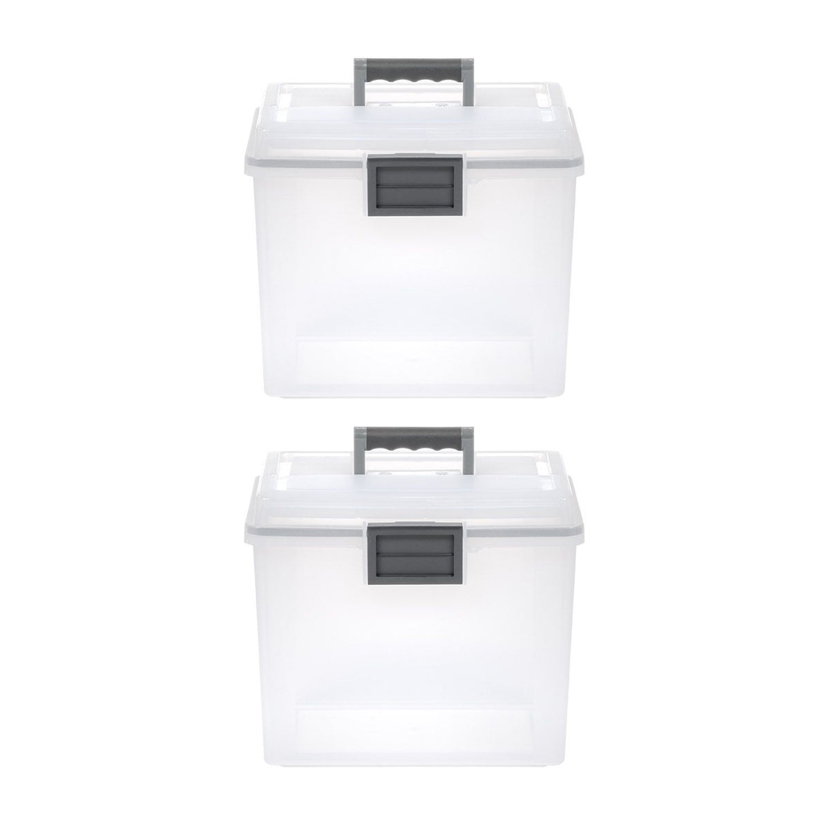 IRIS USA Legal File Storage Box for Letters with Organizer Lid, 2 Pk (Open Box)