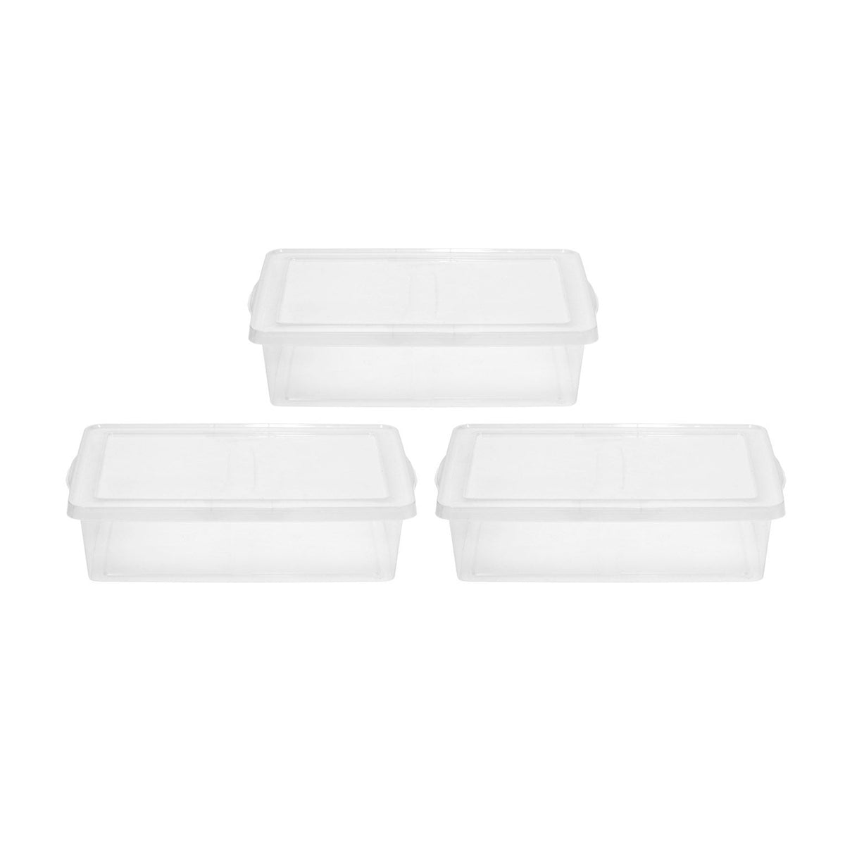 IRIS USA 26 Quart Clear Plastic Snap Top Box Tote Bin Storage Container, 3 Pack
