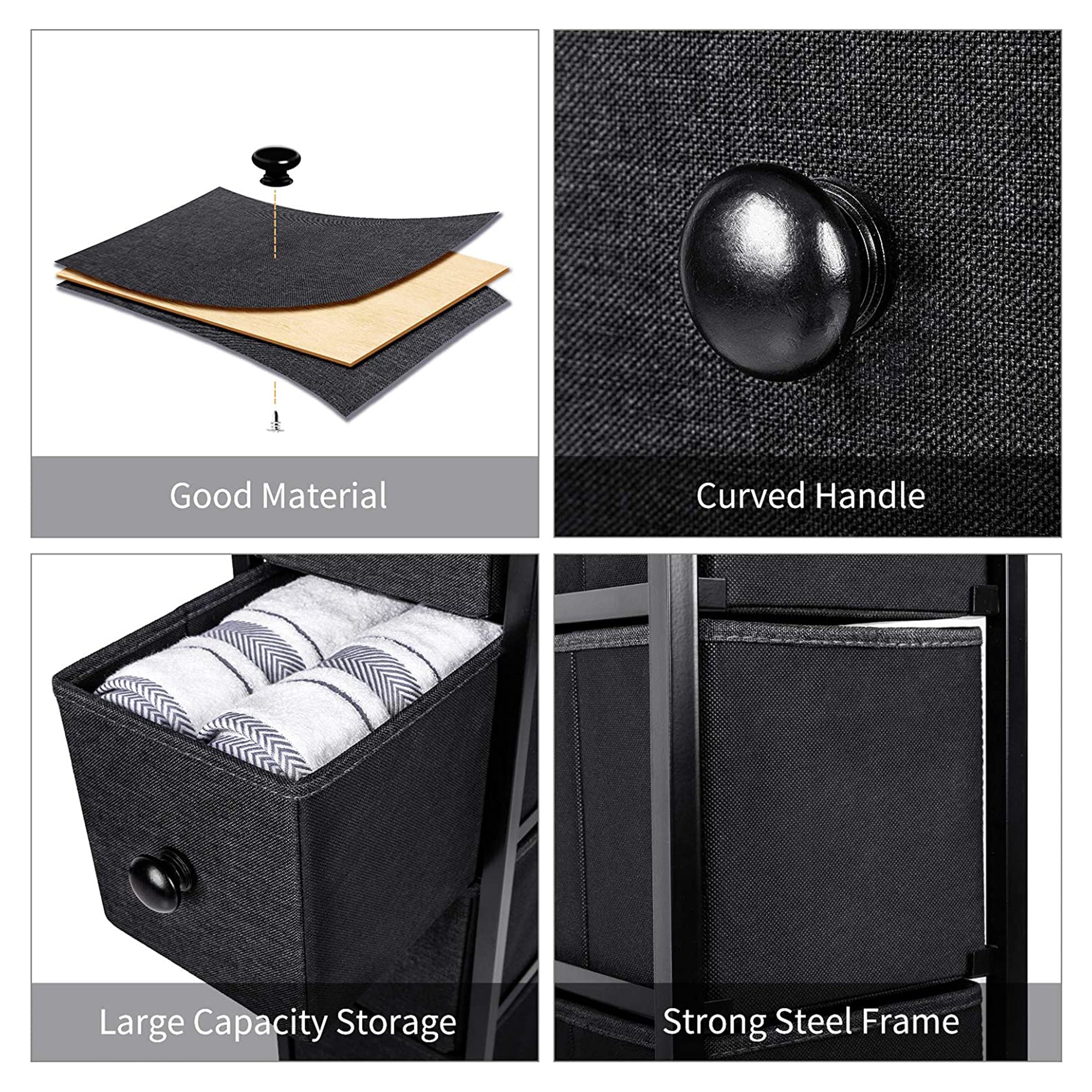 REAHOME 4 Drawer Vertical Storage Organizer Narrow Tower Dresser (Open Box) - VMInnovations