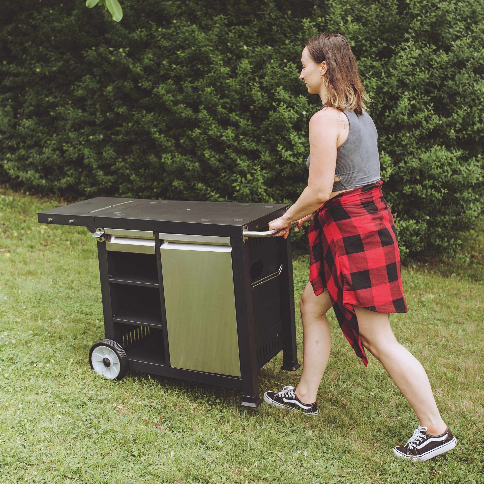 Razor Universal Rolling Prep Cart for Outdoor Griddle and Grills (For Parts) - VMInnovations