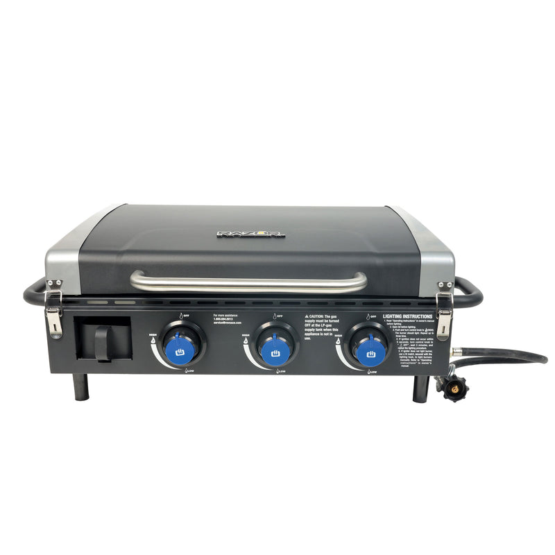 Razor 34.5" 3-Burner Portable Tabletop Griddle for Backyard Cooking and Camping