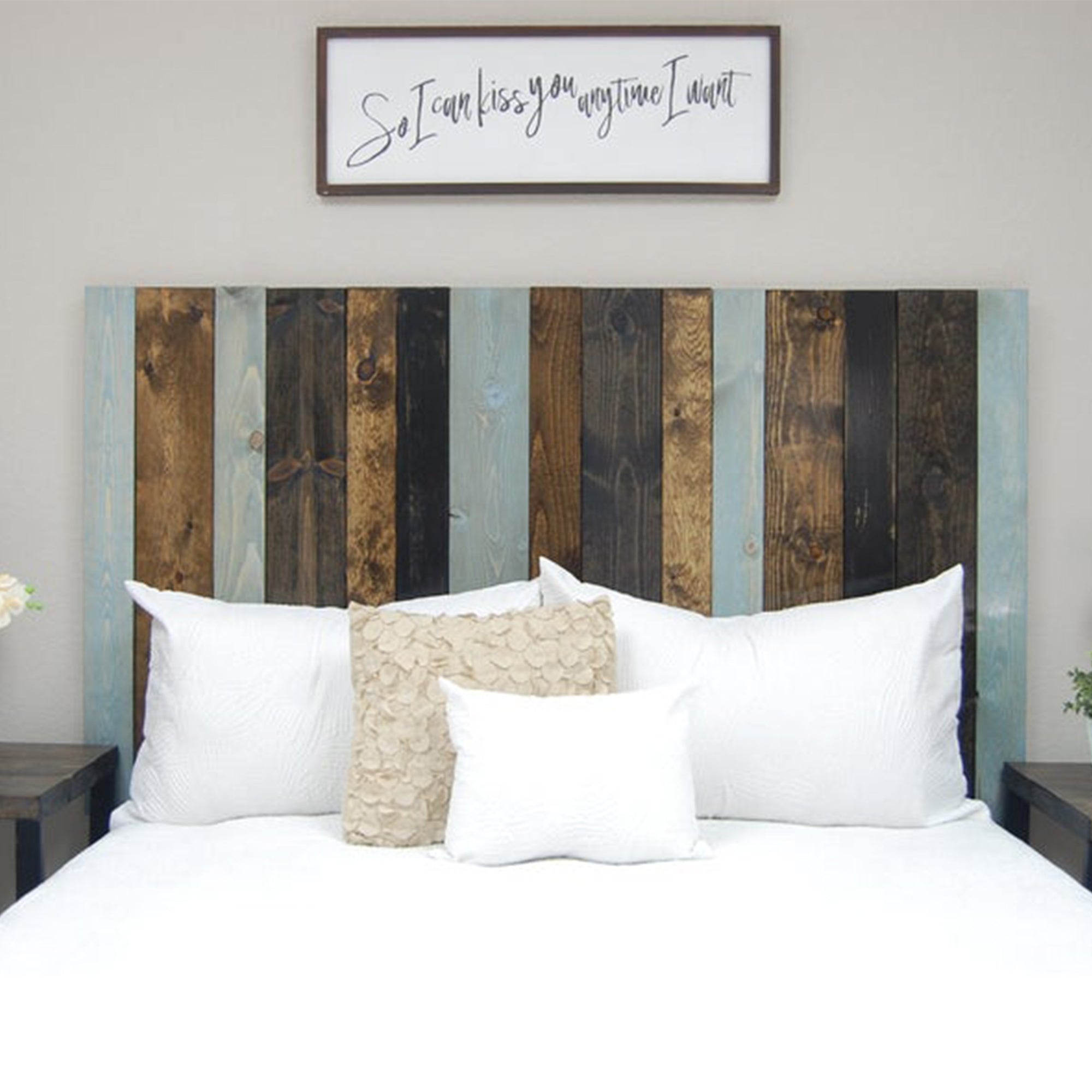 Barn Walls Handcrafted Floating Hanger 3 Panel Headboard, Queen (Open Box)