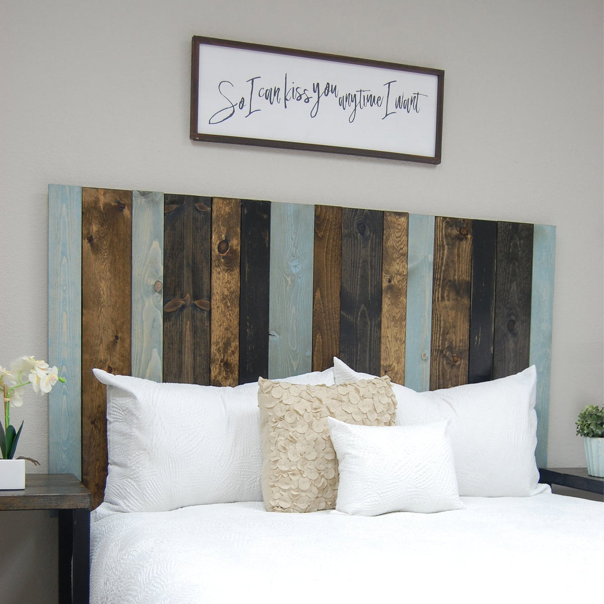 Barn Walls Handcrafted Floating Hanger 3 Panel Headboard, Queen (Open Box)