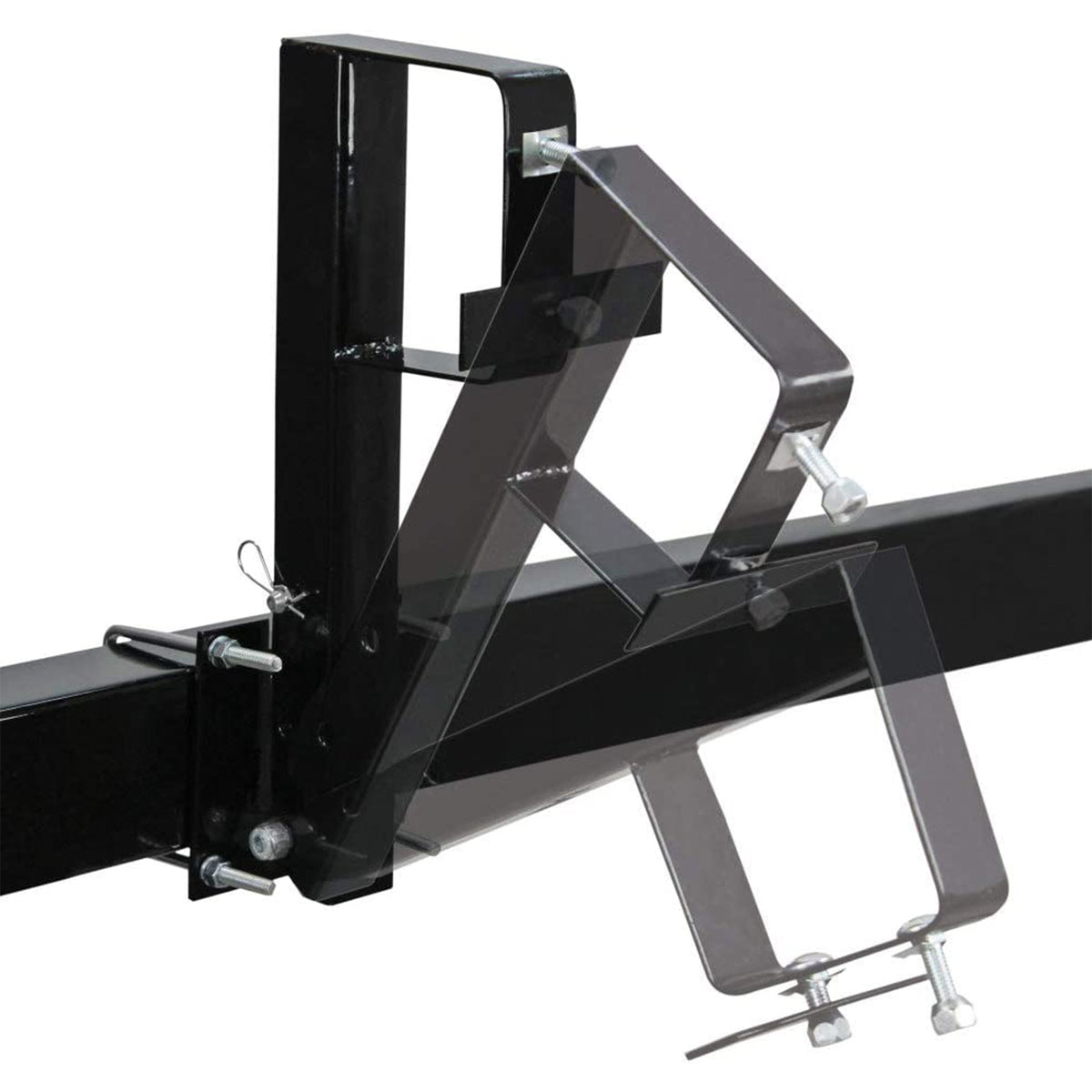 Quick Products Deluxe Fold Down Universal Heavy Duty RV Tire Carrier, Black