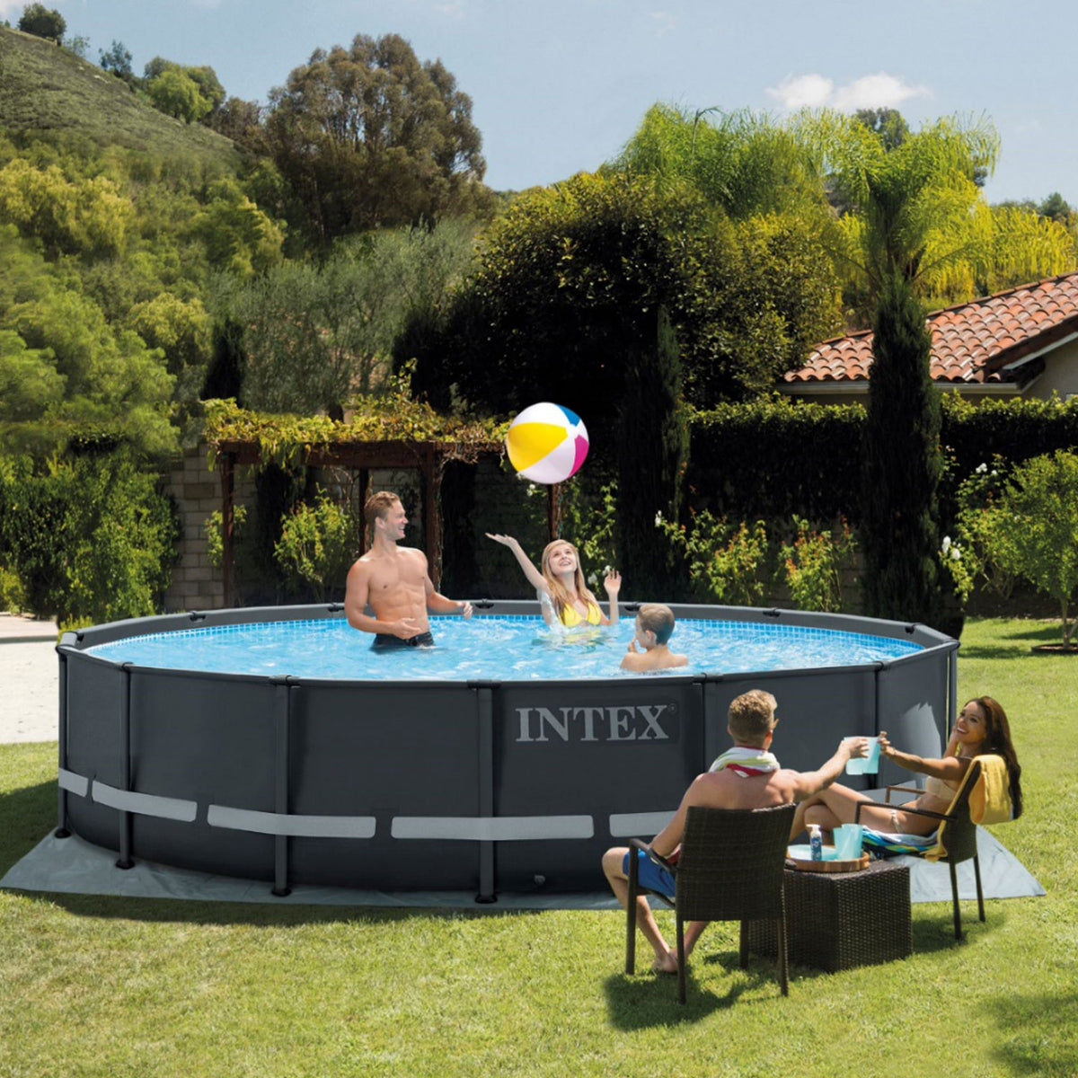 Intex 14' x 42" Ultra XTR Frame Above Ground Pool Set with 3 In Chlorine Tablets