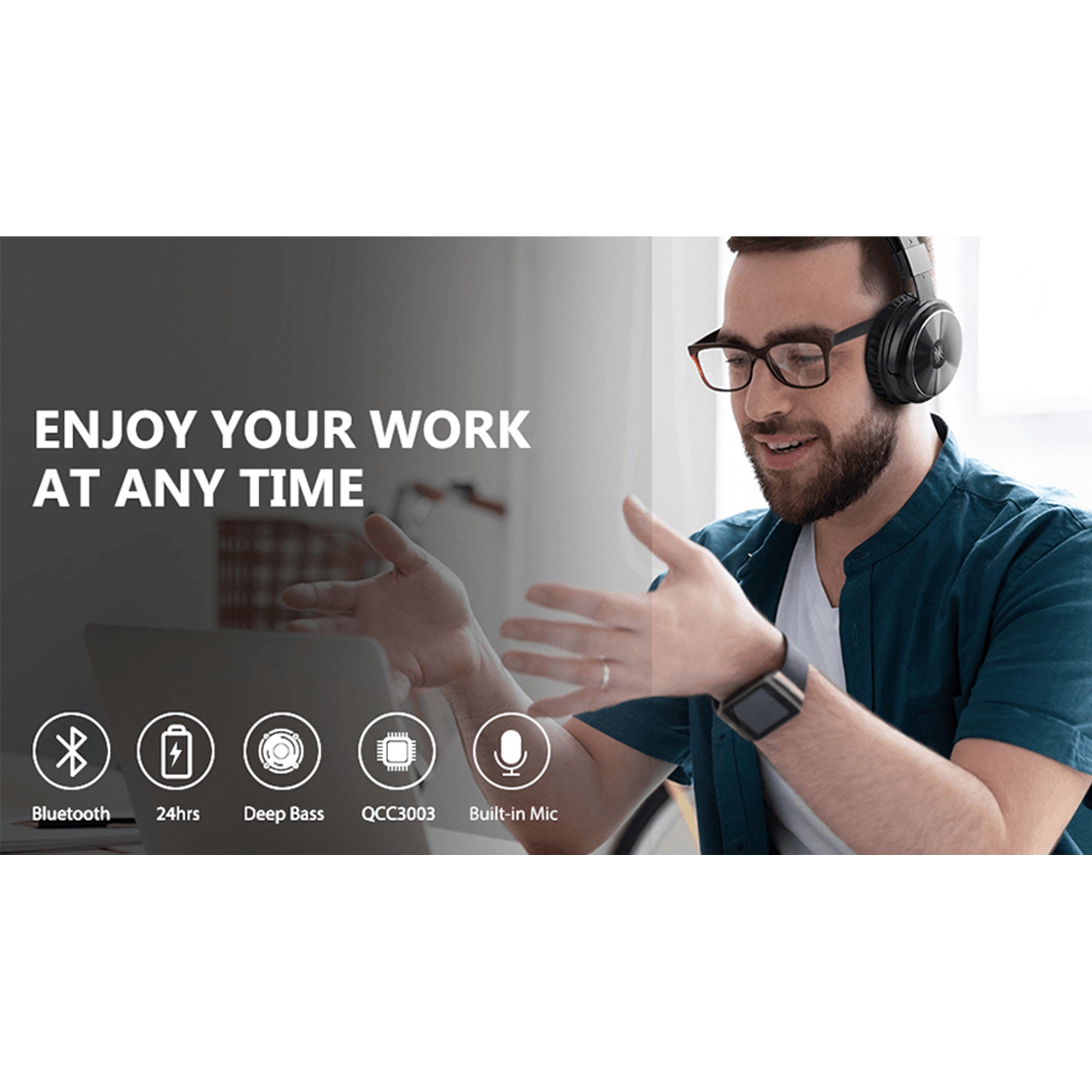 OneOdio A11 Wireless Headphones, Black, and T8 USB Gaming Headset with Lights