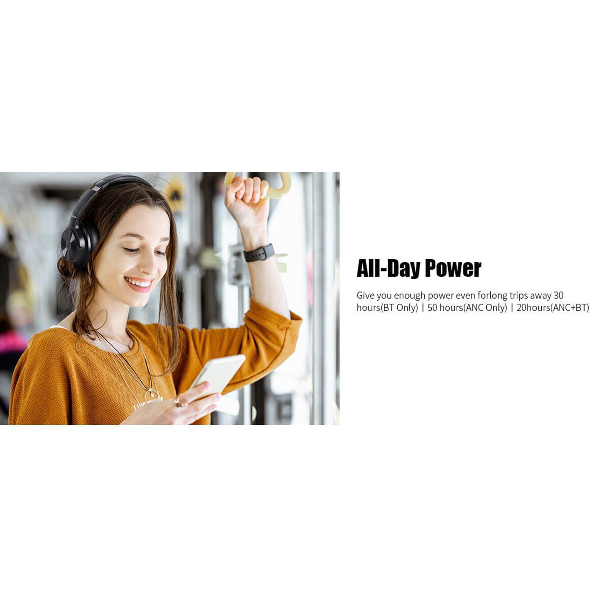 OneOdio A30 Hybrid Active Noise Canceling Headphones with Bluetooth Connection