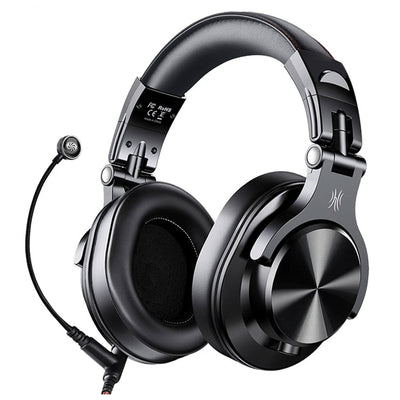 OneOdio A71 Studio Gaming Portable Wired Over Ear Headphones w/ Boom Mic, Black