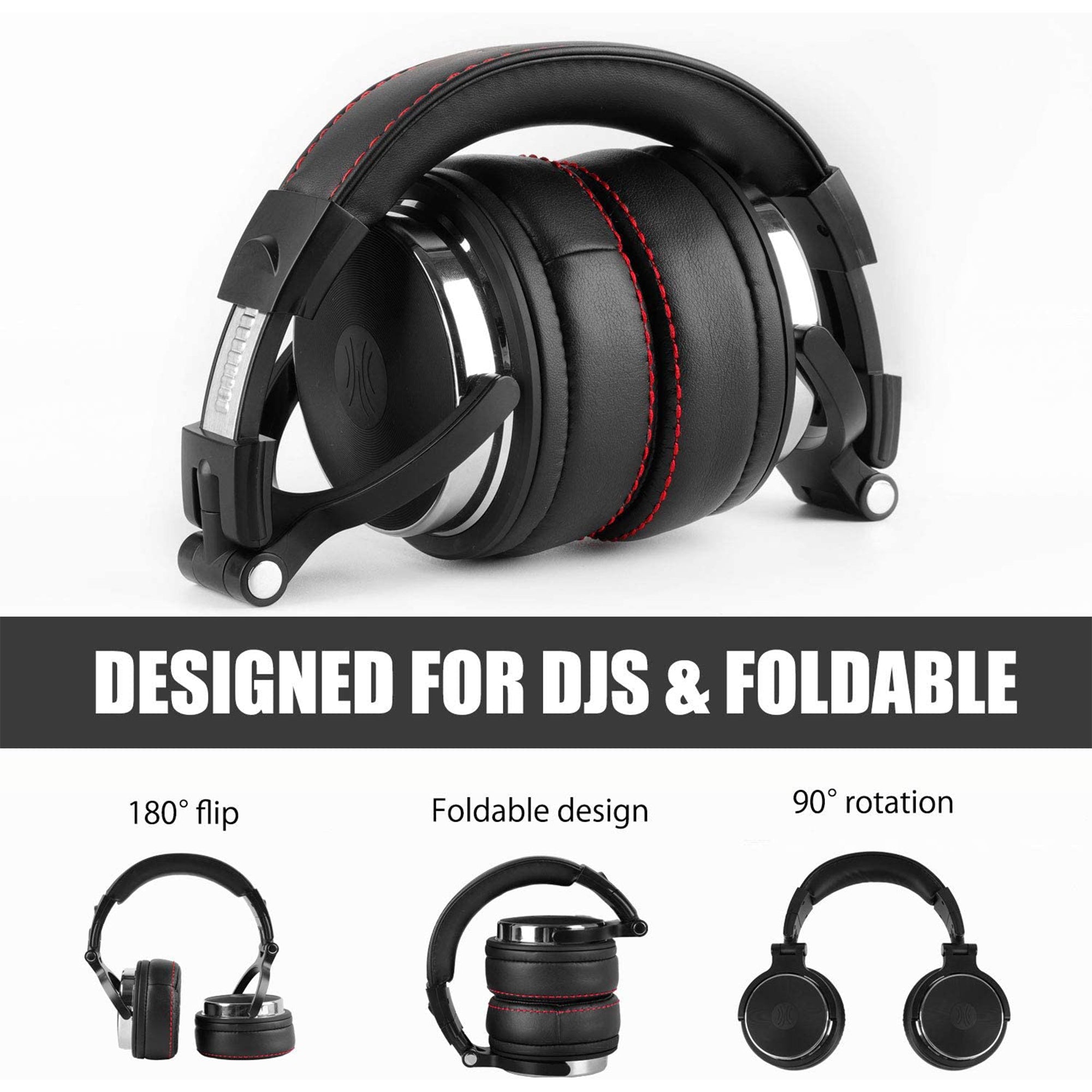 OneOdio Pro 50 Studio Wired Headphones, Black and T8 USB Wired Headphones Set - VMInnovations