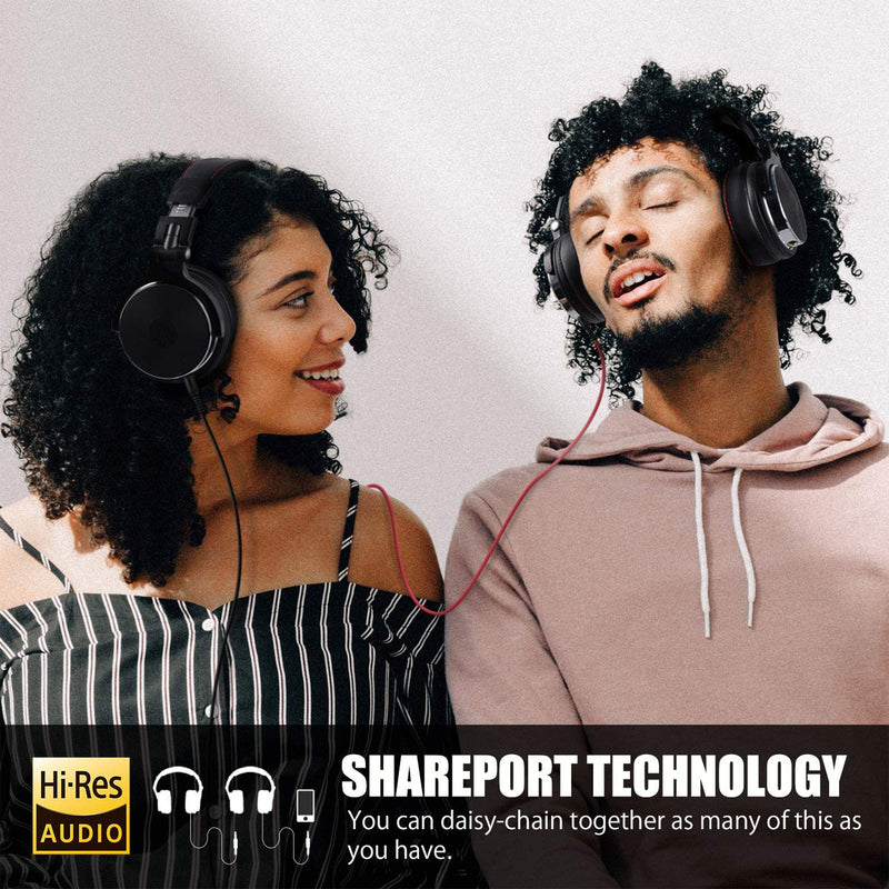 OneOdio Pro 50 Black Studio & Wired Over Ear Headphones with Hi-Res Audio, Black