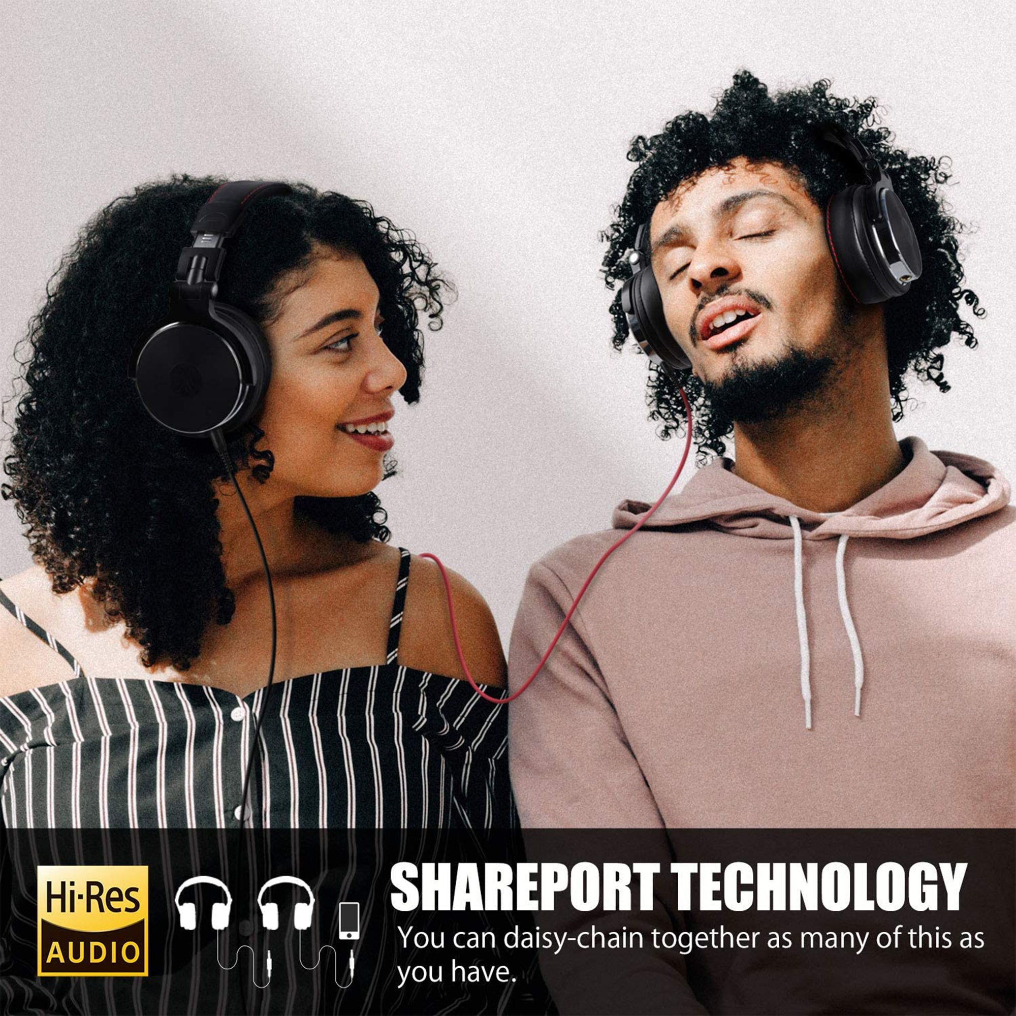 OneOdio Pro 50 Black Studio & Wired Over Ear Headphones with Hi-Res Audio, Black - VMInnovations