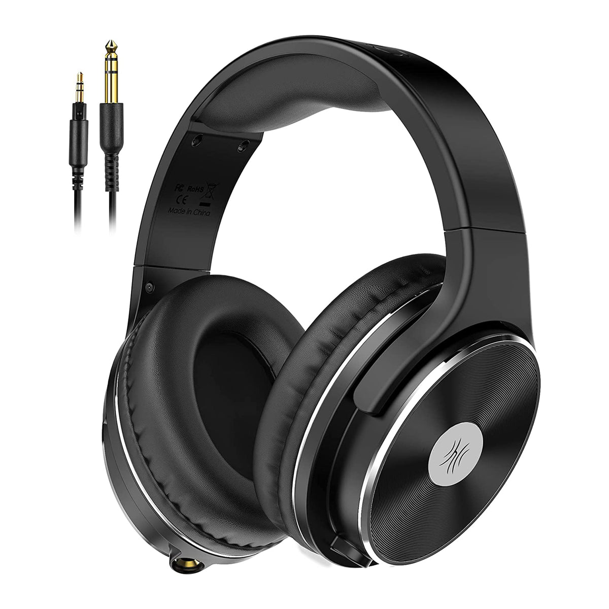 OneOdio Stuido HIFI Over Ear Headphones, Black, & S100 Microphone Headset, Black