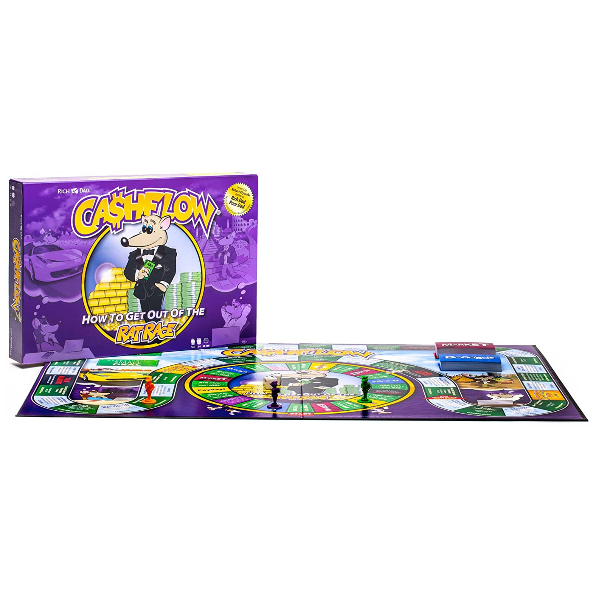Rich Dad CASHFLOW How To Get Out Of The Rat Race Board Game, Adult & Kid Version - VMInnovations