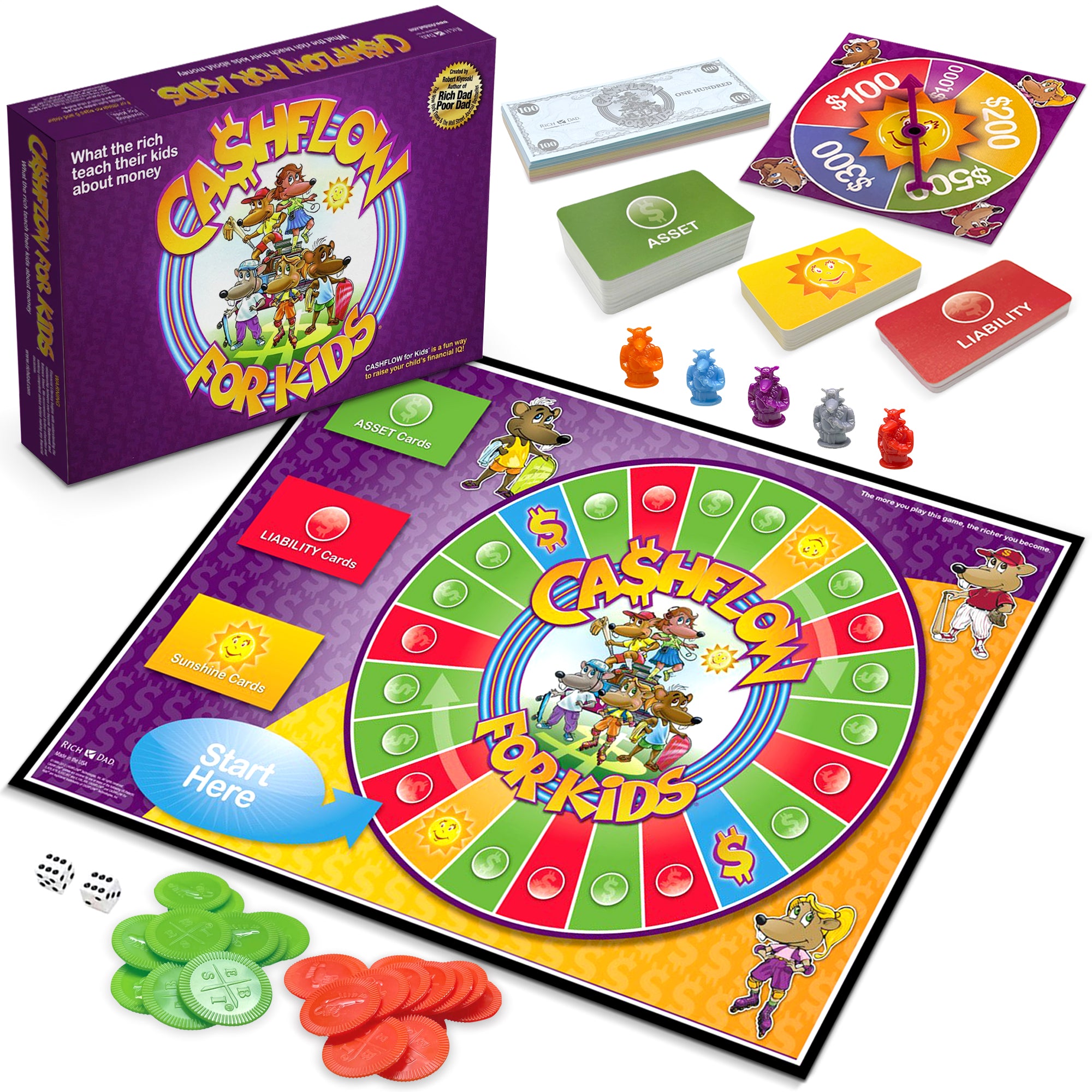 Rich Dad CASHFLOW for Kids, Educational Board Game for Ages 6+ (For Parts) - VMInnovations