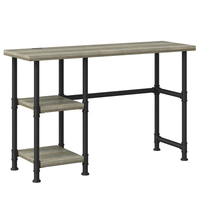 Twin Star Home Industrial Style Wood and Metal Piping Desk w/ USB Charging Ports