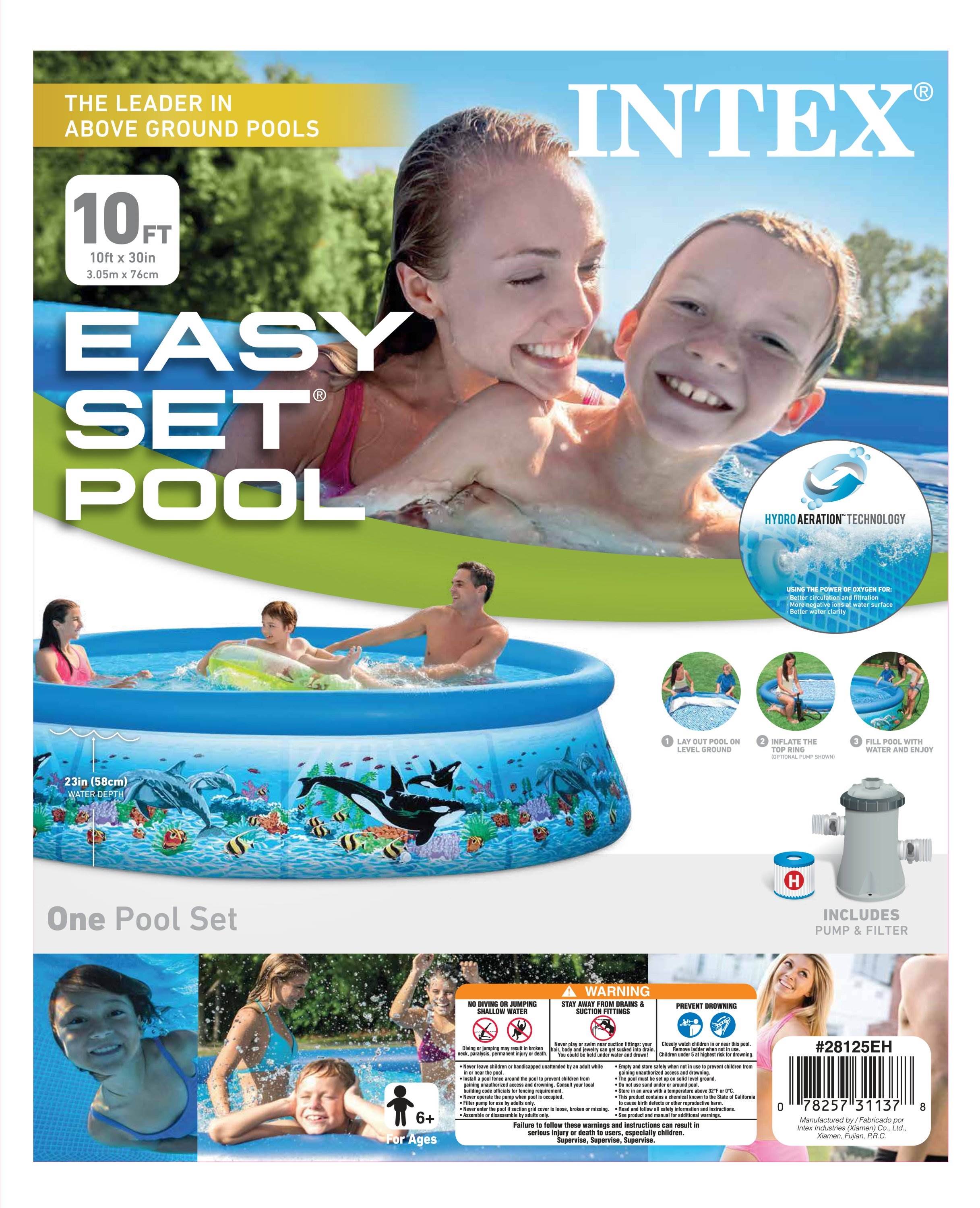 Intex 10' x30" Easy Set Swimming Pool & Filtration Pump | 28125EH (Open Box)