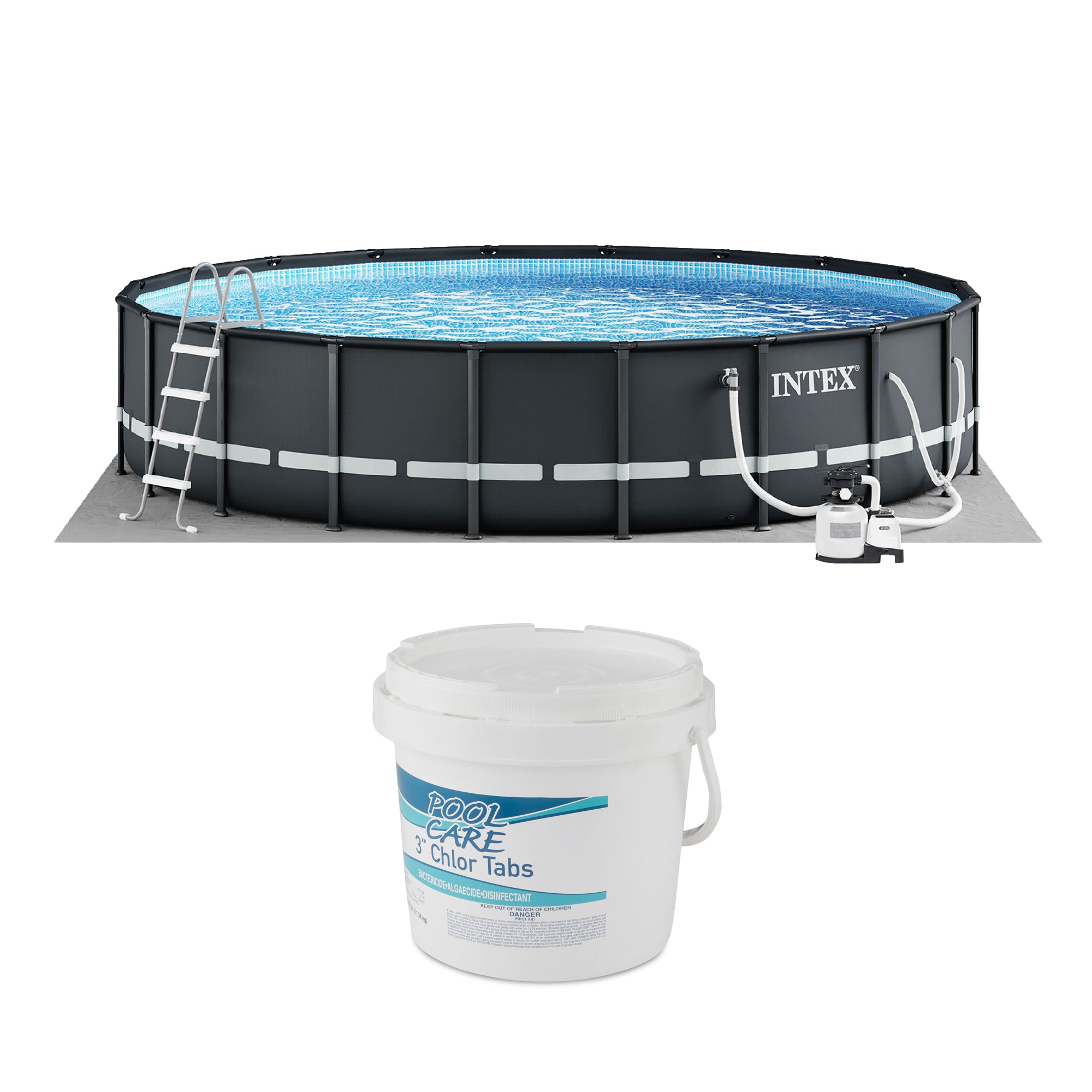 Intex 26'x52" Ultra Frame Above Ground Pool with Pump, Ladder & Chlorine Tablets