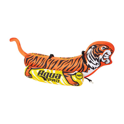 AquaPro 96 Inch Heavy Duty Nylon Tiger Water Towable 2 Person Rider, Orange
