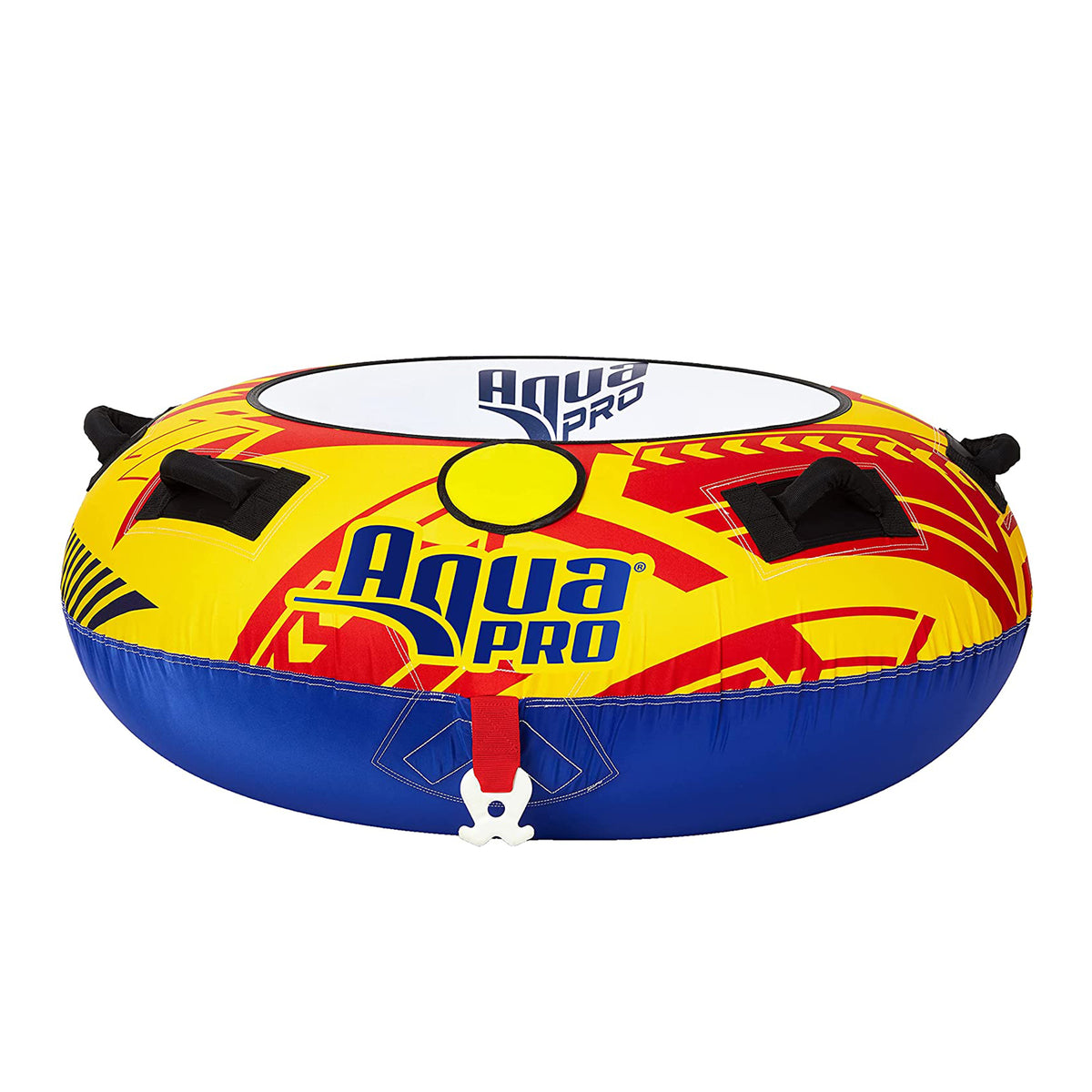 AquaPro Heavy Duty Deck Style Towable 1 Person Riders, Yellow and Red (2 Pack)