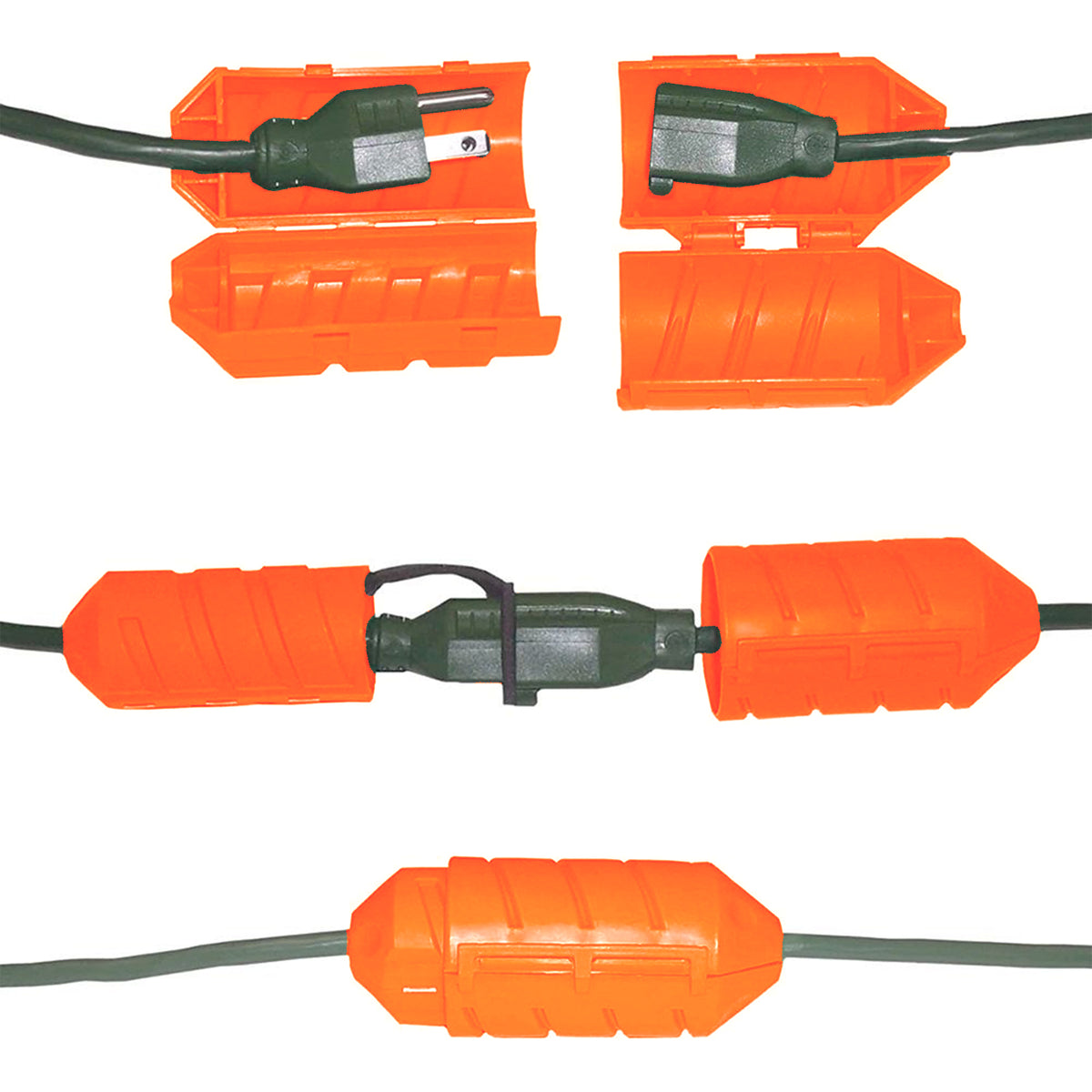 Farm Innovators FI-CC-1 Cord Connect Cord Connection Protector, Orange (2 Pack)